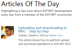 Microsoft Asp.Net Articles Of The Day Oct-6-2015