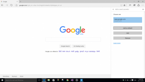 Add a search browser as default in Edge