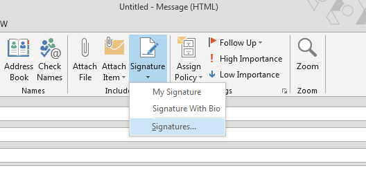 Signature Tab In Outlook