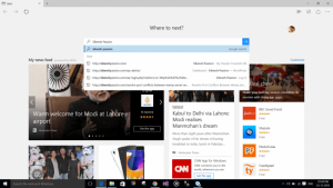 Test browser search result in Windows 10 Edge