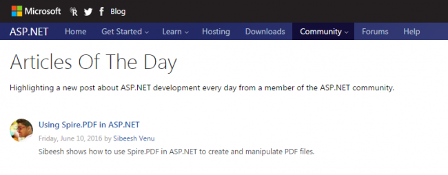 Asp Net Article Of The Day Jun 10
