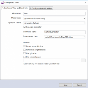 Configure view and controller