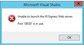 Unable to Launch the IIS Express Web Server