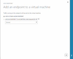 Adding end points in Azure Virtual Machine