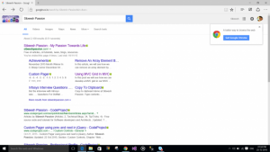 Browser search result in Windows 10 Edge
