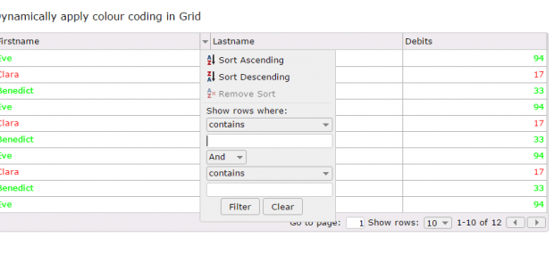 Dynamically apply colour coding in Grid