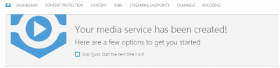 Media Service Created