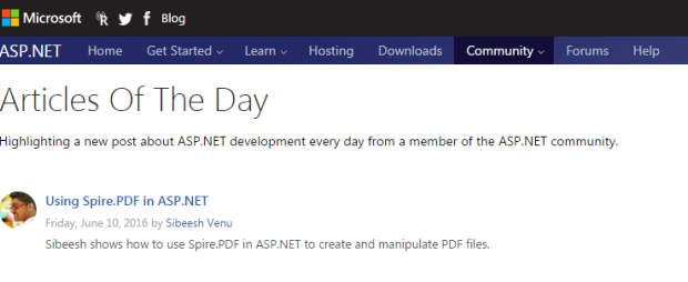 Asp Net Article Of The Day Jun 10