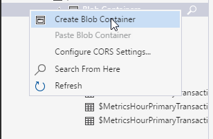 Creating a BLOB Container