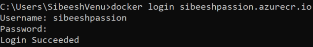Docker login Azure container registry